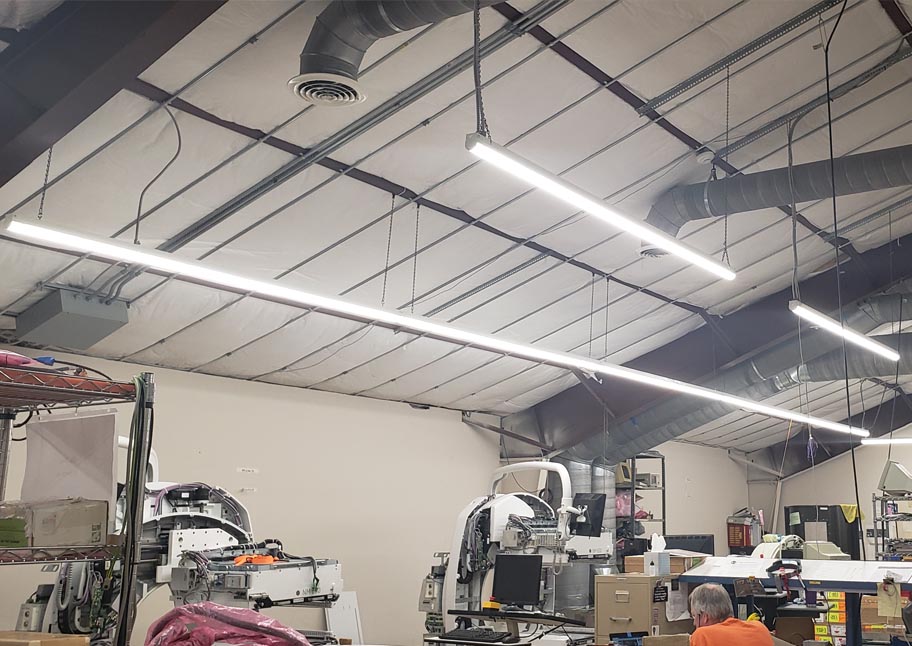 interior ceiling lights in industrial building